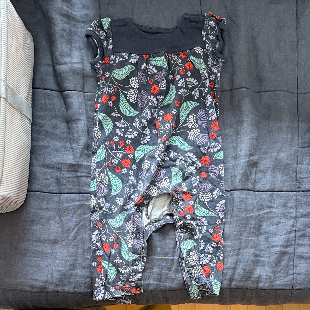 Tea Collection Navy Floral Baby Romper